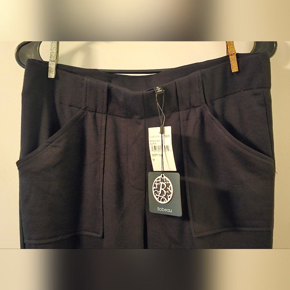 NWT Bobeau Black Knit Cropped Pants - Picture 5 of 6